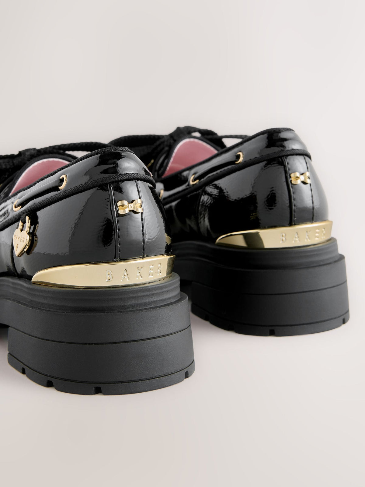 Baker by Ted Baker Back to School Patent Chunky Boat Shoe Black Loafers image 5