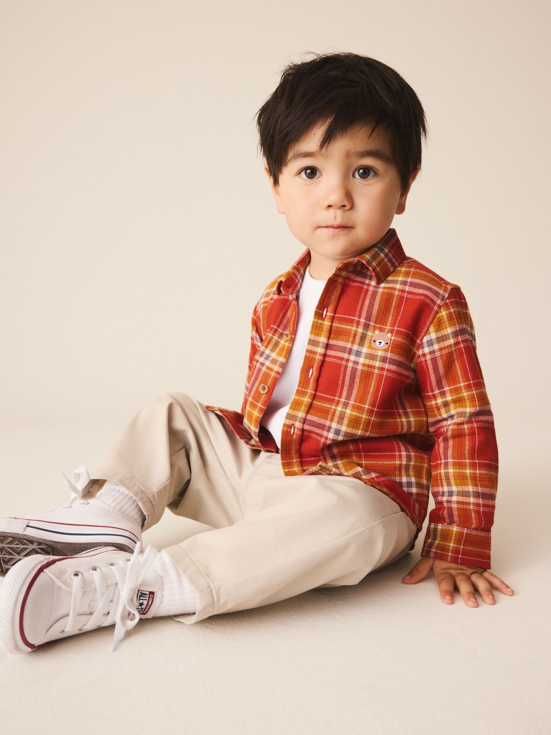 Dsiney Kidz - Orange Check Long Sleeve Character Shirt (3mths-7yrs) image 2