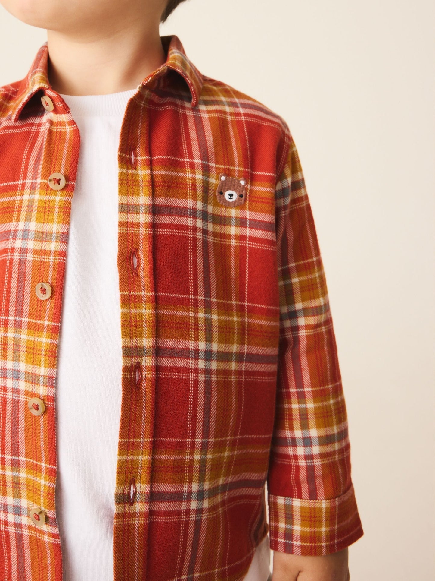 Dsiney Kidz - Orange Check Long Sleeve Character Shirt (3mths-7yrs) image 4