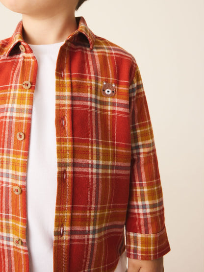 Dsiney Kidz - Orange Check Long Sleeve Character Shirt (3mths-7yrs) image 4