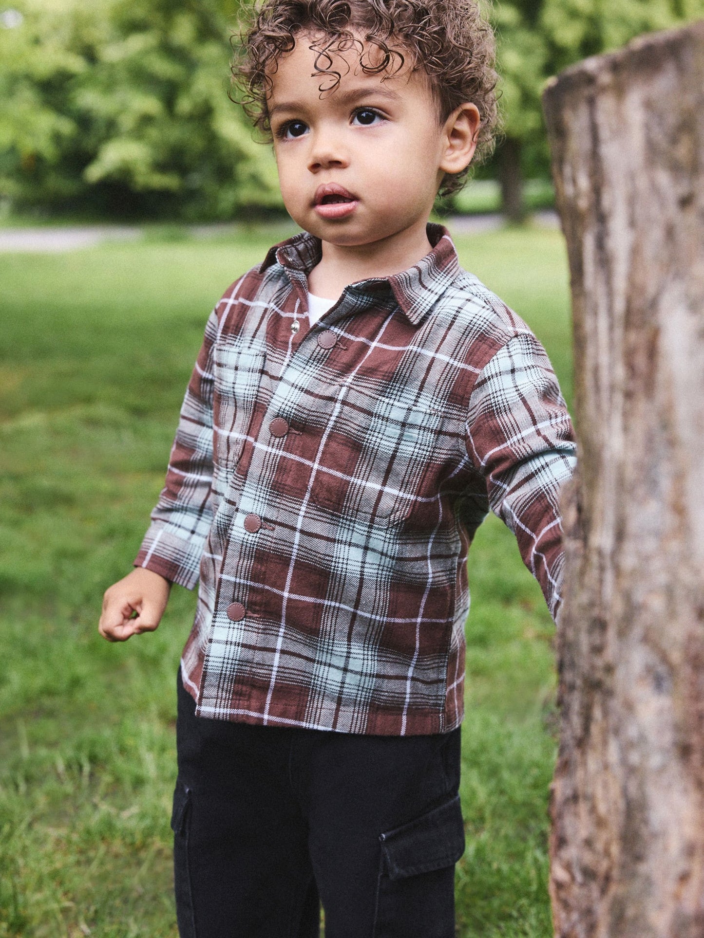 Dsiney Kidz - Blue/Brown Long Sleeve Check Shirt (3mths-7yrs) image 1