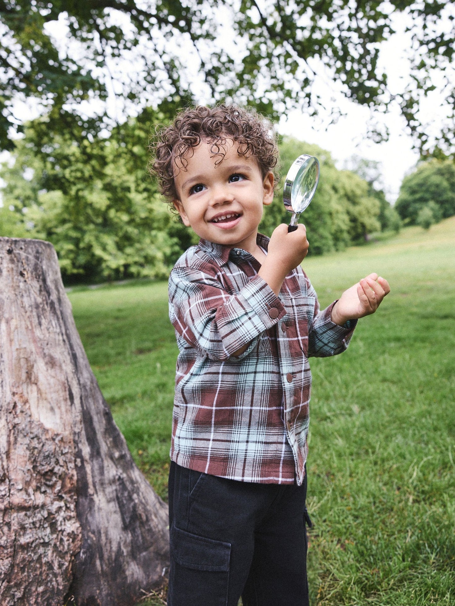 Dsiney Kidz - Blue/Brown Long Sleeve Check Shirt (3mths-7yrs) image 2