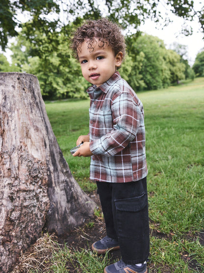 Dsiney Kidz - Blue/Brown Long Sleeve Check Shirt (3mths-7yrs) image 3