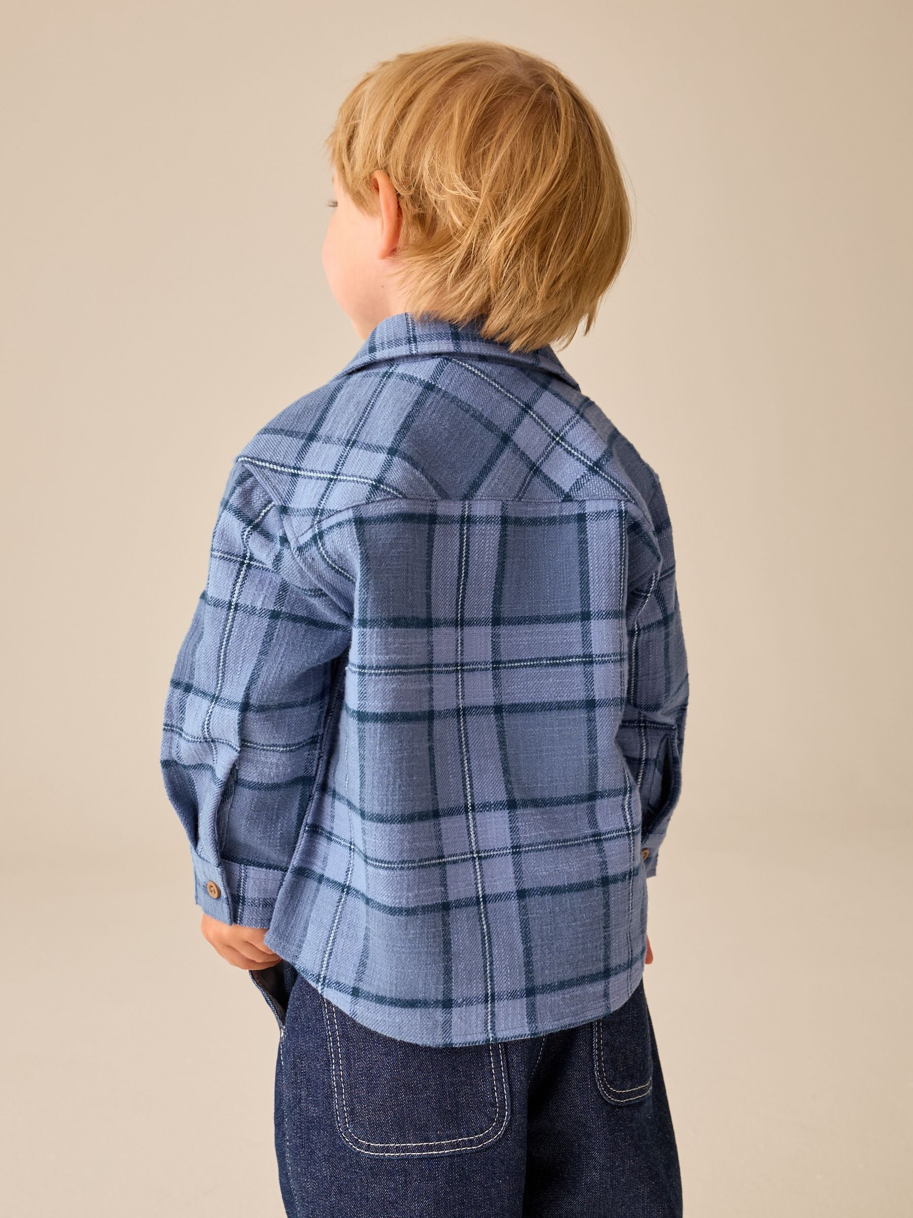 Dsiney Kidz - Blue Check Long Sleeve Shirt and T-Shirt Set 2 Piece (3mths-7yrs) image 3