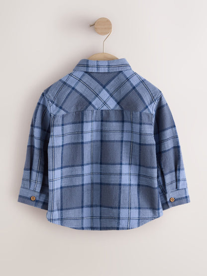 Dsiney Kidz - Blue Check Long Sleeve Shirt and T-Shirt Set 2 Piece (3mths-7yrs) image 6