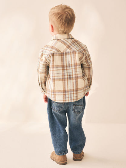 Dsiney Kidz - Ecru Check Long Sleeve Shirt and T-Shirt Set 2 Piece (3mths-7yrs) image 4