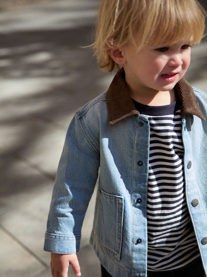 Dsiney Kidz - Blue Denim Long Sleeve Cord Collar Shirt (3mths-7yrs) image 2