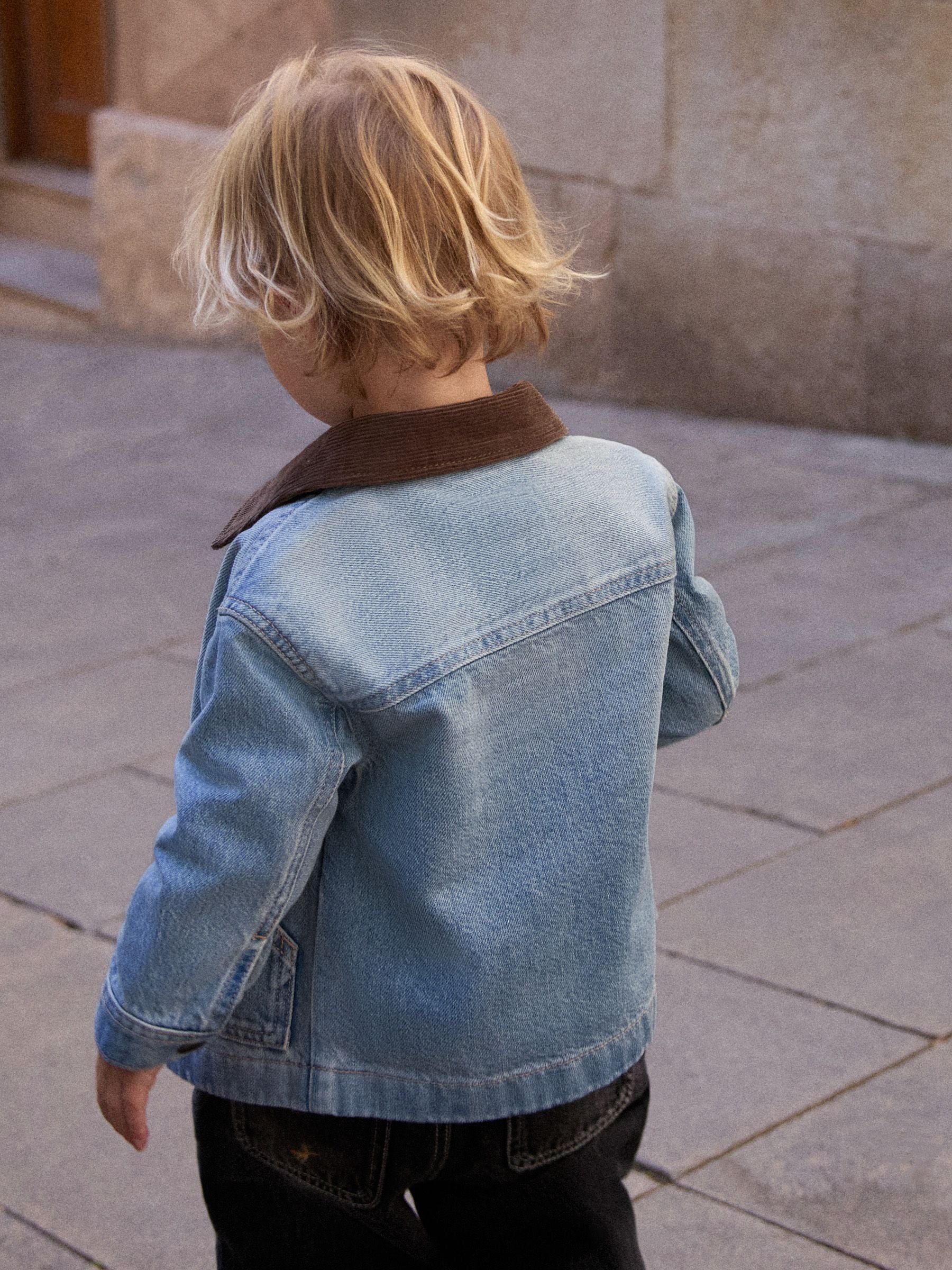 Dsiney Kidz - Blue Denim Long Sleeve Cord Collar Shirt (3mths-7yrs) image 3