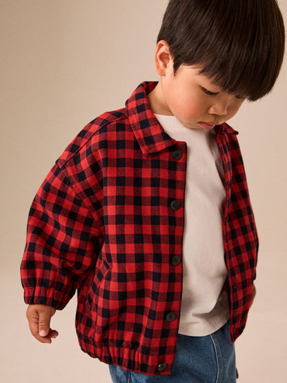 Dsiney Kidz - Red Cotton Twill Gingham Check Overshirt (3mths-7yrs) image 1