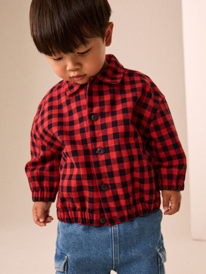 Dsiney Kidz - Red Cotton Twill Gingham Check Overshirt (3mths-7yrs) image 3