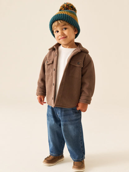 Dsiney Kidz - Chocolate Brown Borg Lined Cord Shacket (3mths-7yrs) image 2