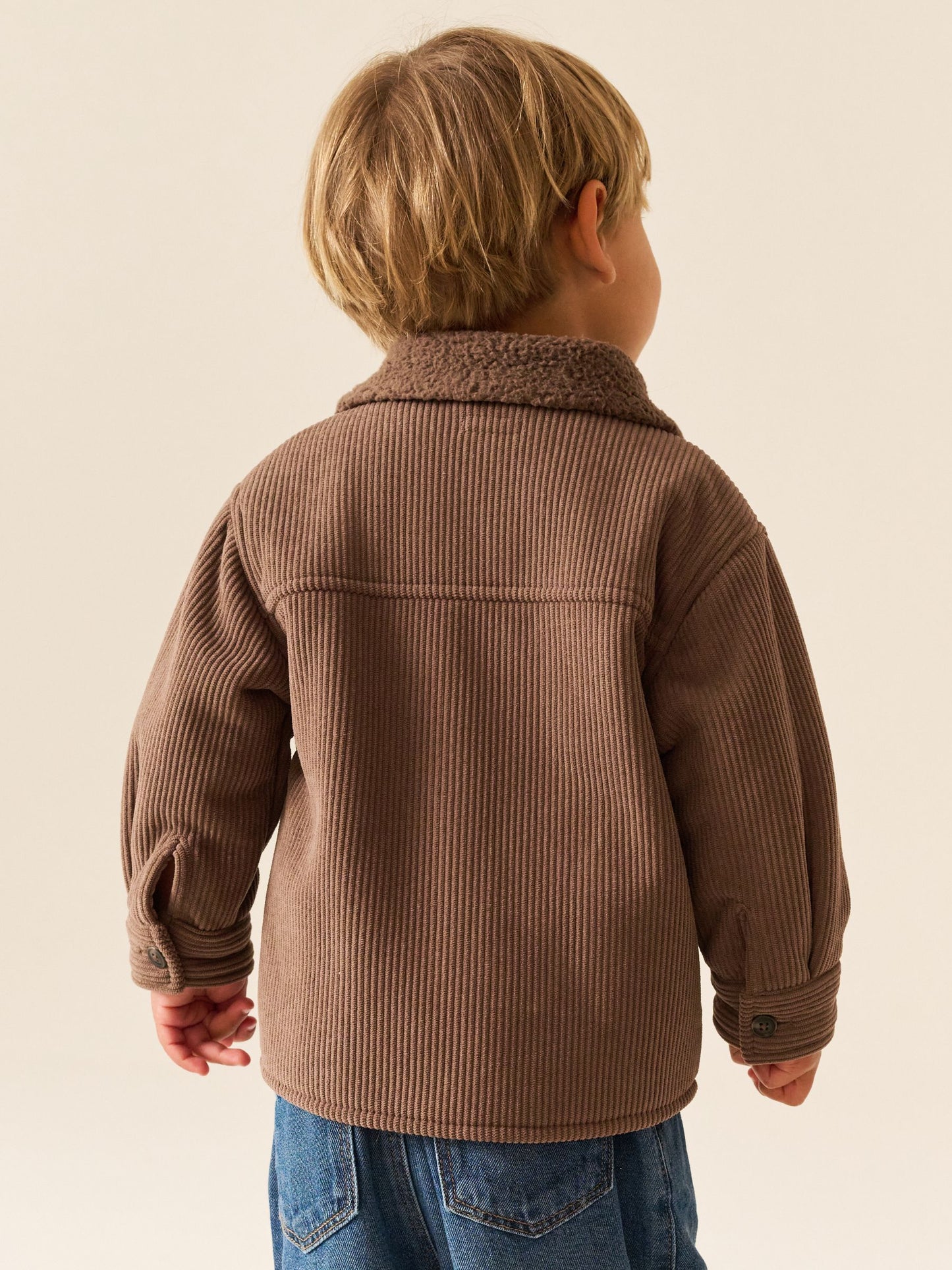 Dsiney Kidz - Chocolate Brown Borg Lined Cord Shacket (3mths-7yrs) image 3