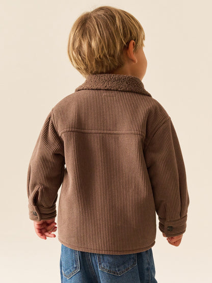 Dsiney Kidz - Chocolate Brown Borg Lined Cord Shacket (3mths-7yrs) image 3