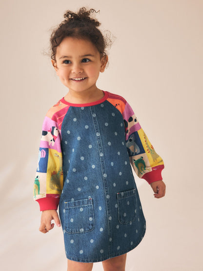 Dsiney Kidz - Animal Charcater Raglan Denim Dress (3mths-8yrs) image 1