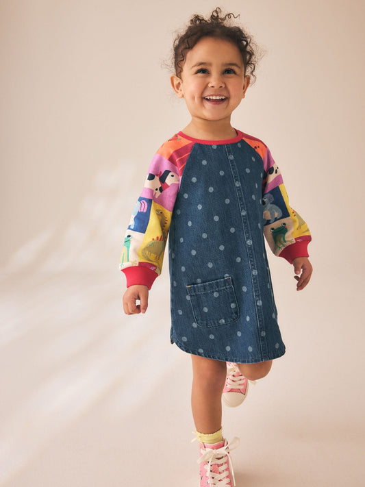 Dsiney Kidz - Animal Charcater Raglan Denim Dress (3mths-8yrs) image 2