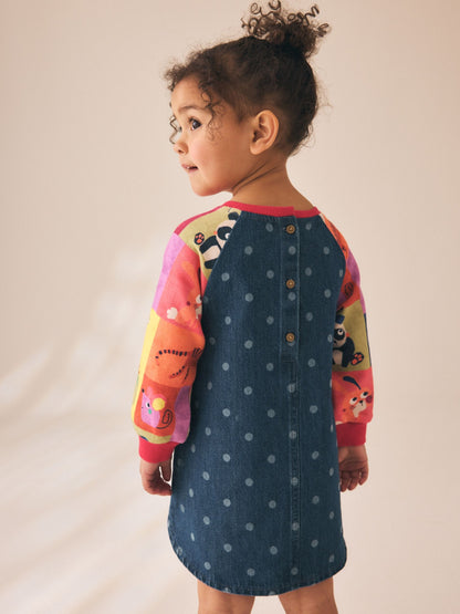 Dsiney Kidz - Animal Charcater Raglan Denim Dress (3mths-8yrs) image 3