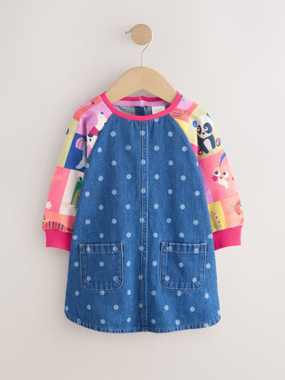 Dsiney Kidz - Animal Charcater Raglan Denim Dress (3mths-8yrs) image 5