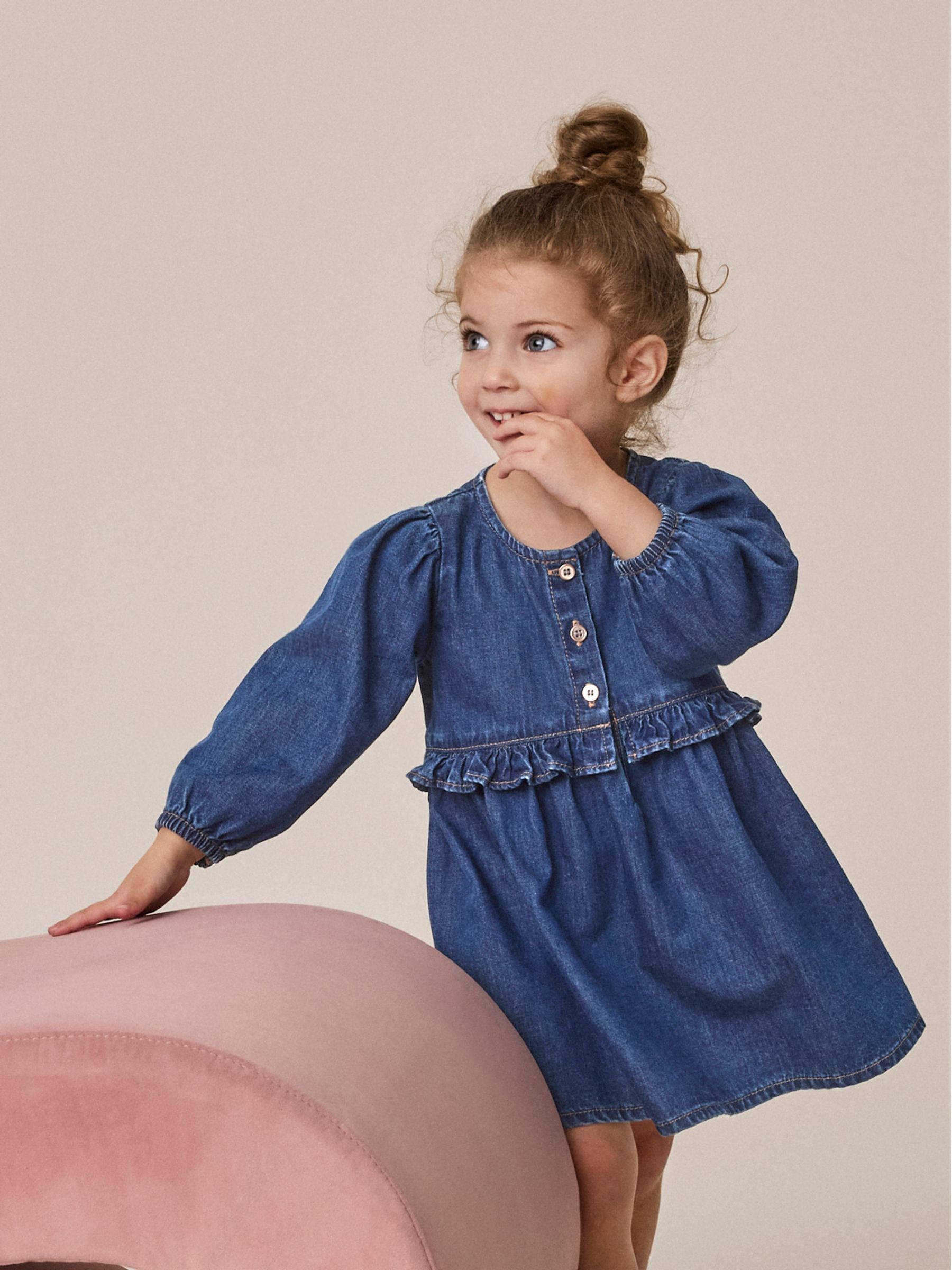 Dsiney Kidz - Blue Denim Long Sleeve Denim Dress (3mths-8yrs) image 1