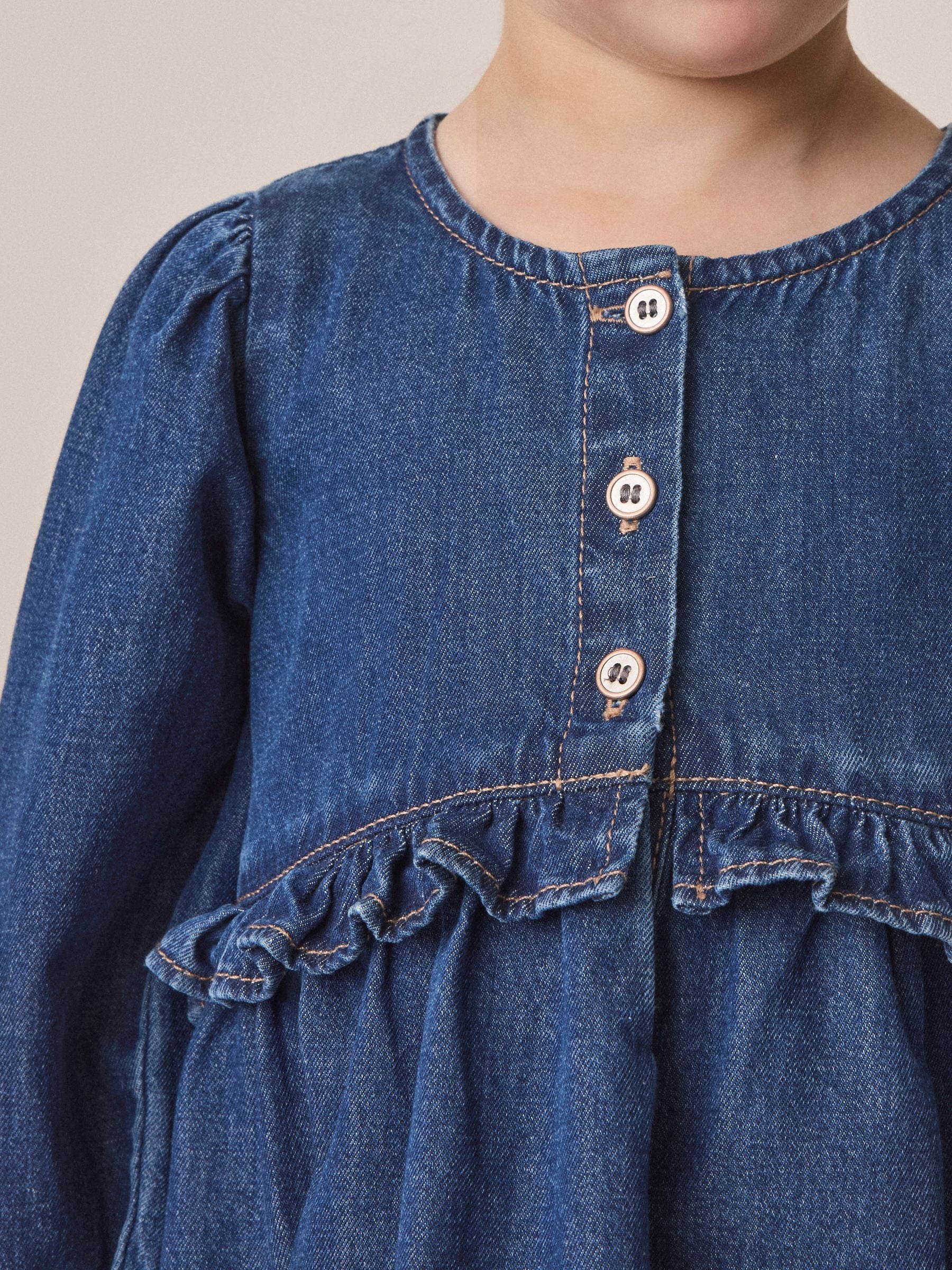 Dsiney Kidz - Blue Denim Long Sleeve Denim Dress (3mths-8yrs) image 4