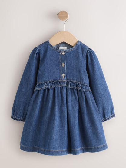 Dsiney Kidz - Blue Denim Long Sleeve Denim Dress (3mths-8yrs) image 5
