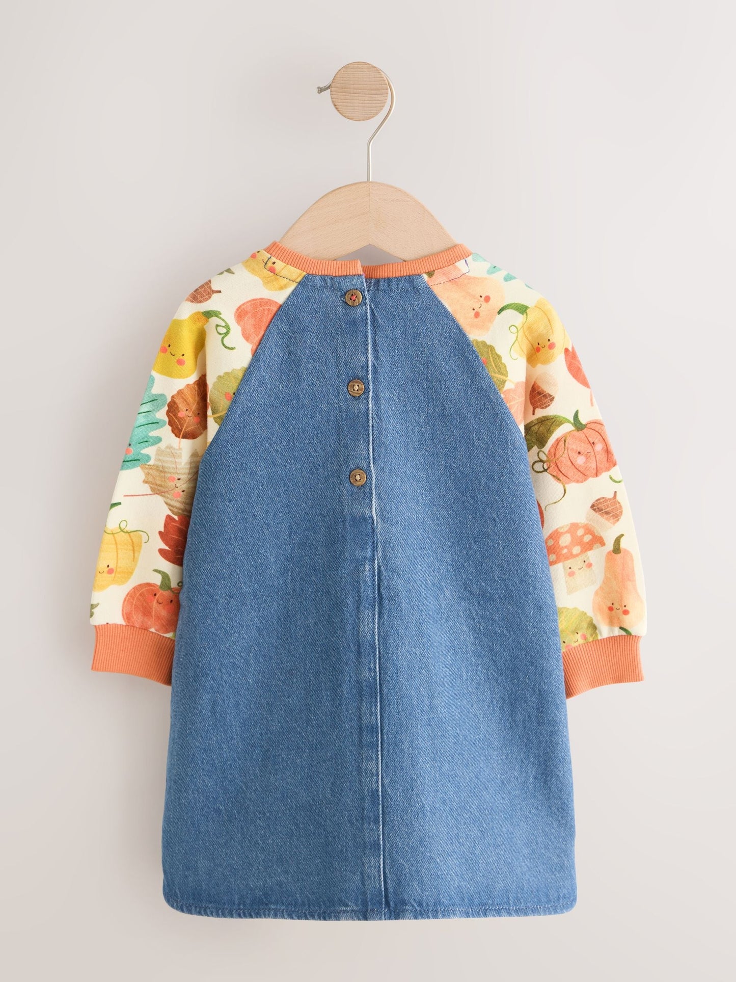 Dsiney Kidz - Pumpkin Print Raglan Denim Dress (3mths-8yrs) image 6