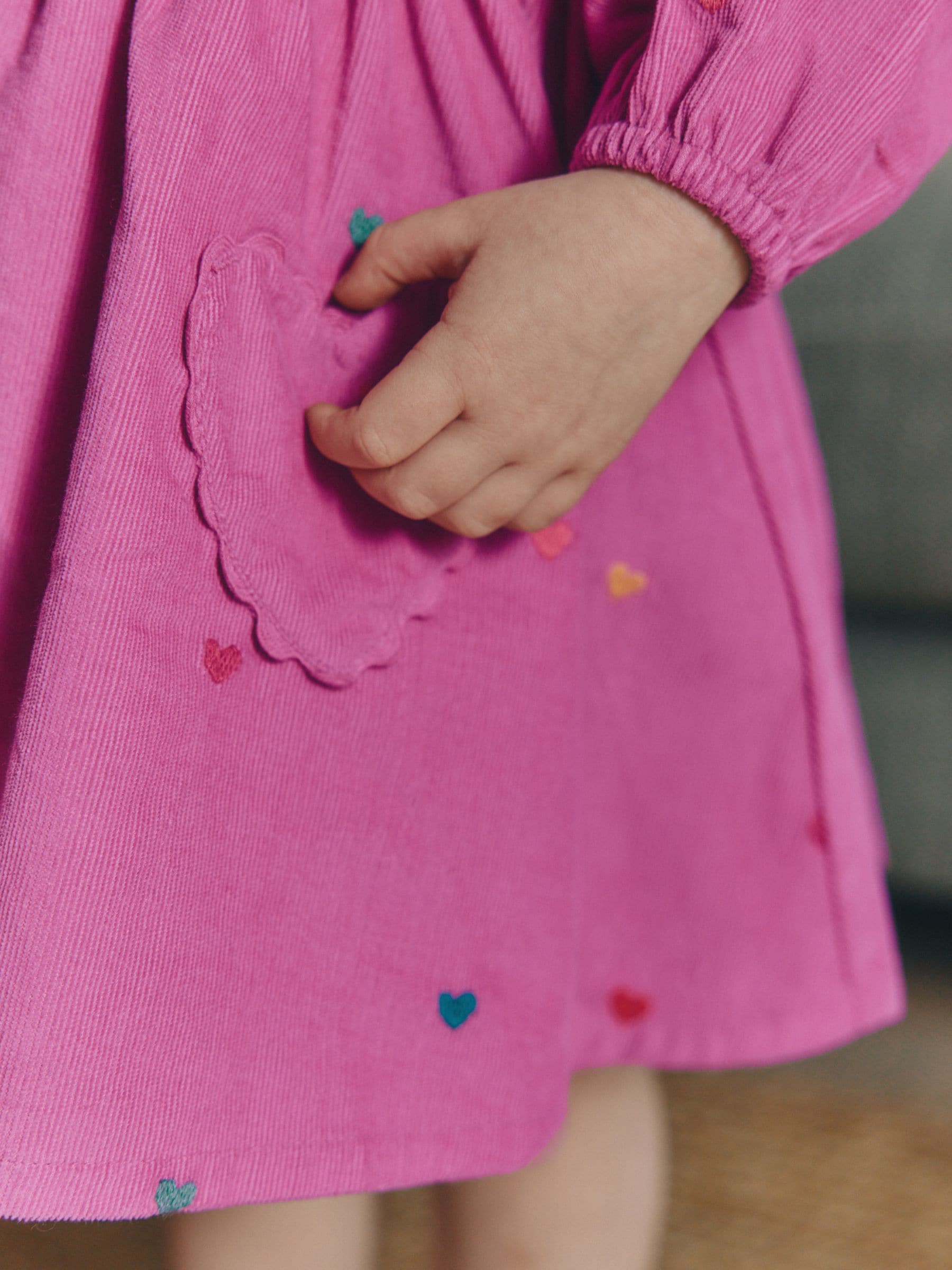 Dsiney Kidz - Magenta Pink Long Sleeve Cord Dress (3mths-8yrs) image 4