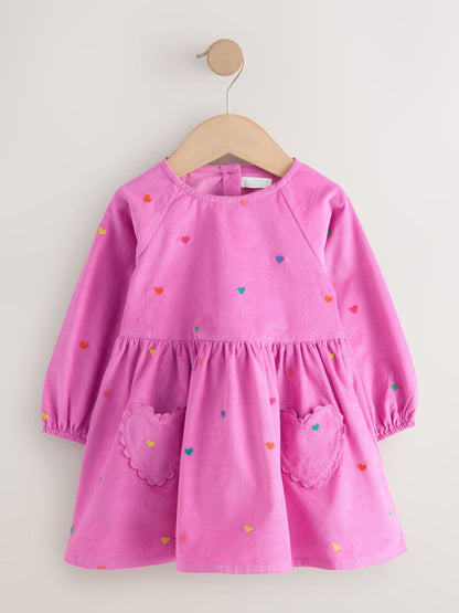 Dsiney Kidz - Magenta Pink Long Sleeve Cord Dress (3mths-8yrs) image 5