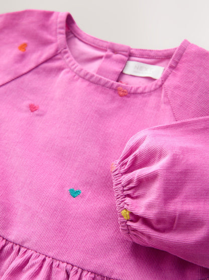 Dsiney Kidz - Magenta Pink Long Sleeve Cord Dress (3mths-8yrs) image 8
