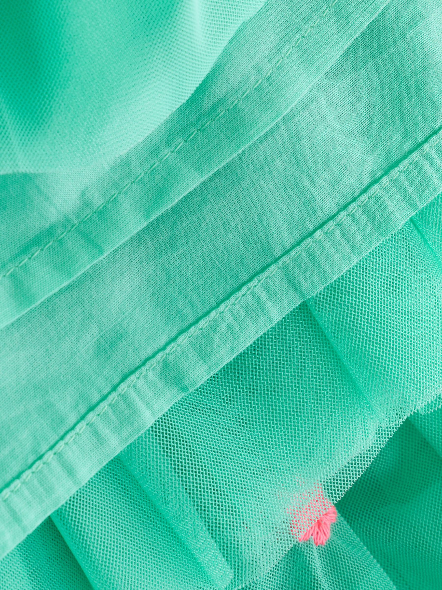Dsiney Kidz - Teal Blue Mesh Embroidered Occasion Dress (3mths-8yrs) image 9