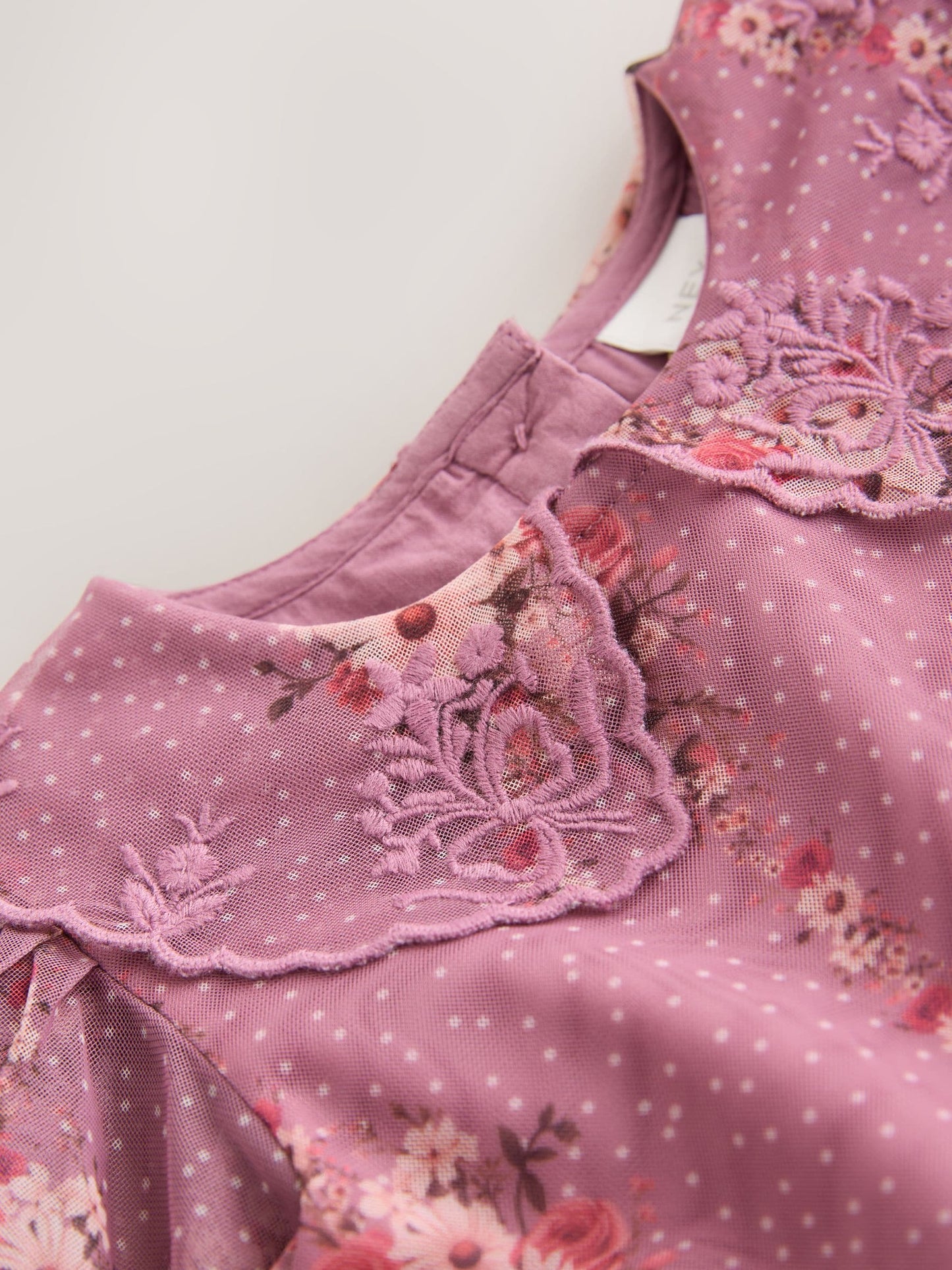 Purple Floral Lace Collar Short Sleeve Occasion Dress (3mths-8yrs) image 7