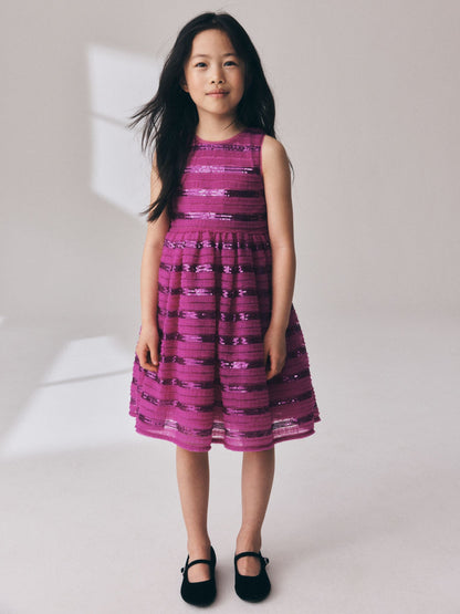Dsiney Kidz - Pink Sequin Ruffle Occasion Dress (3-16yrs) image 1