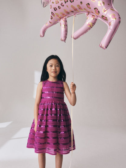 Dsiney Kidz - Pink Sequin Ruffle Occasion Dress (3-16yrs) image 2