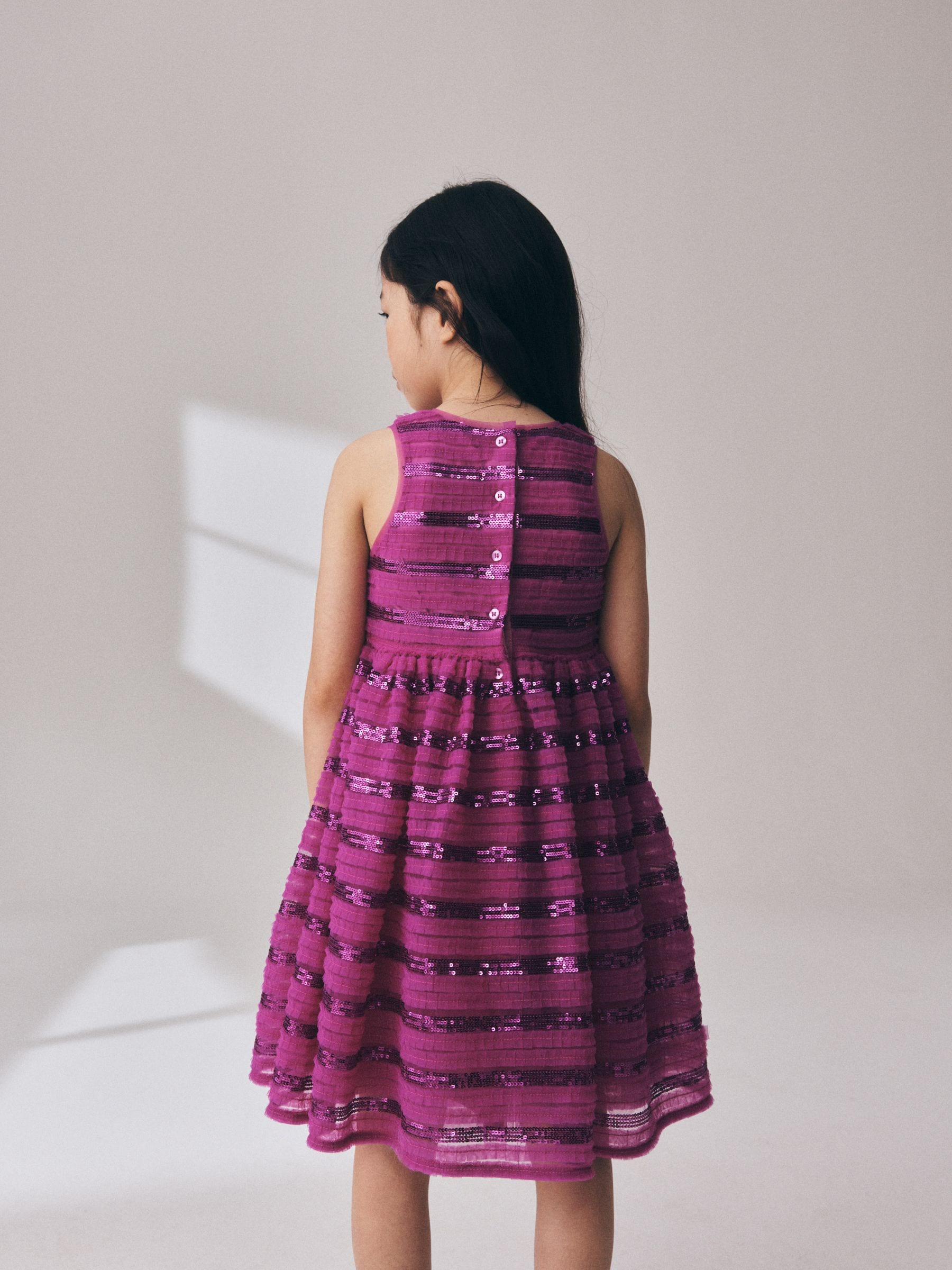 Dsiney Kidz - Pink Sequin Ruffle Occasion Dress (3-16yrs) image 3