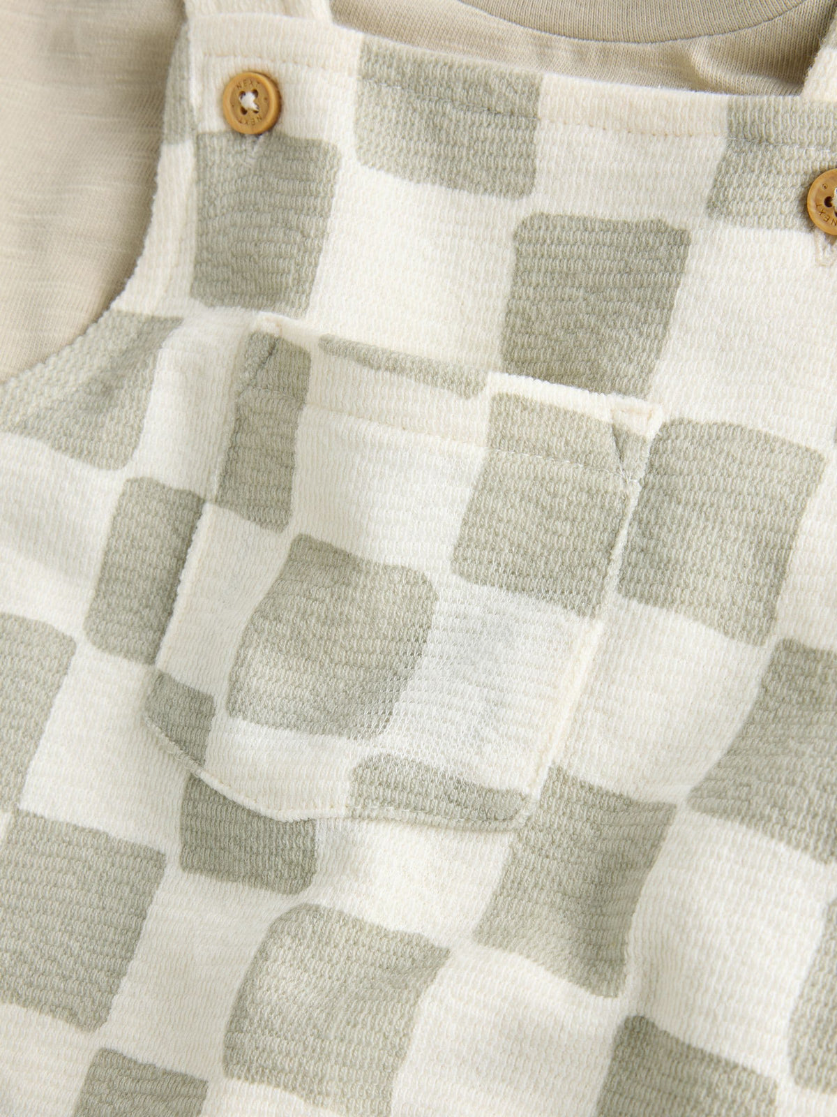 Dsiney Kidz - Neutral Checkerboard Jersey Dungaree and Bodysuit Baby Set (0mths-2yrs) image 6
