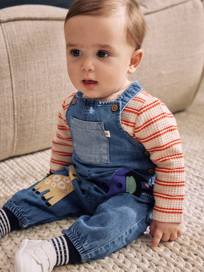Dsiney Kidz - Blue Character Denim Dungaree and Textured Bodysuit Baby Set (0mths-2yrs) image 1