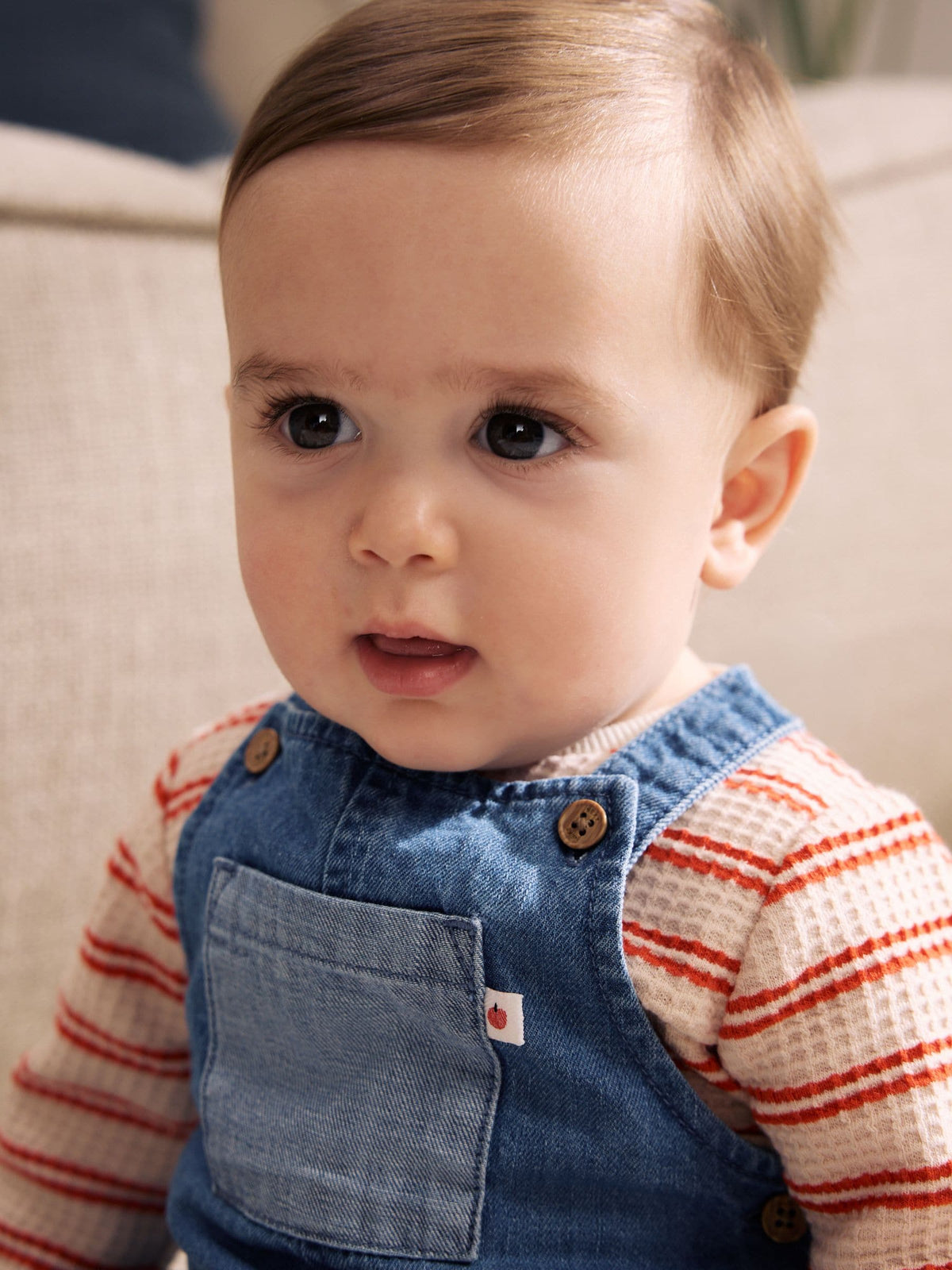 Dsiney Kidz - Blue Character Denim Dungaree and Textured Bodysuit Baby Set (0mths-2yrs) image 3