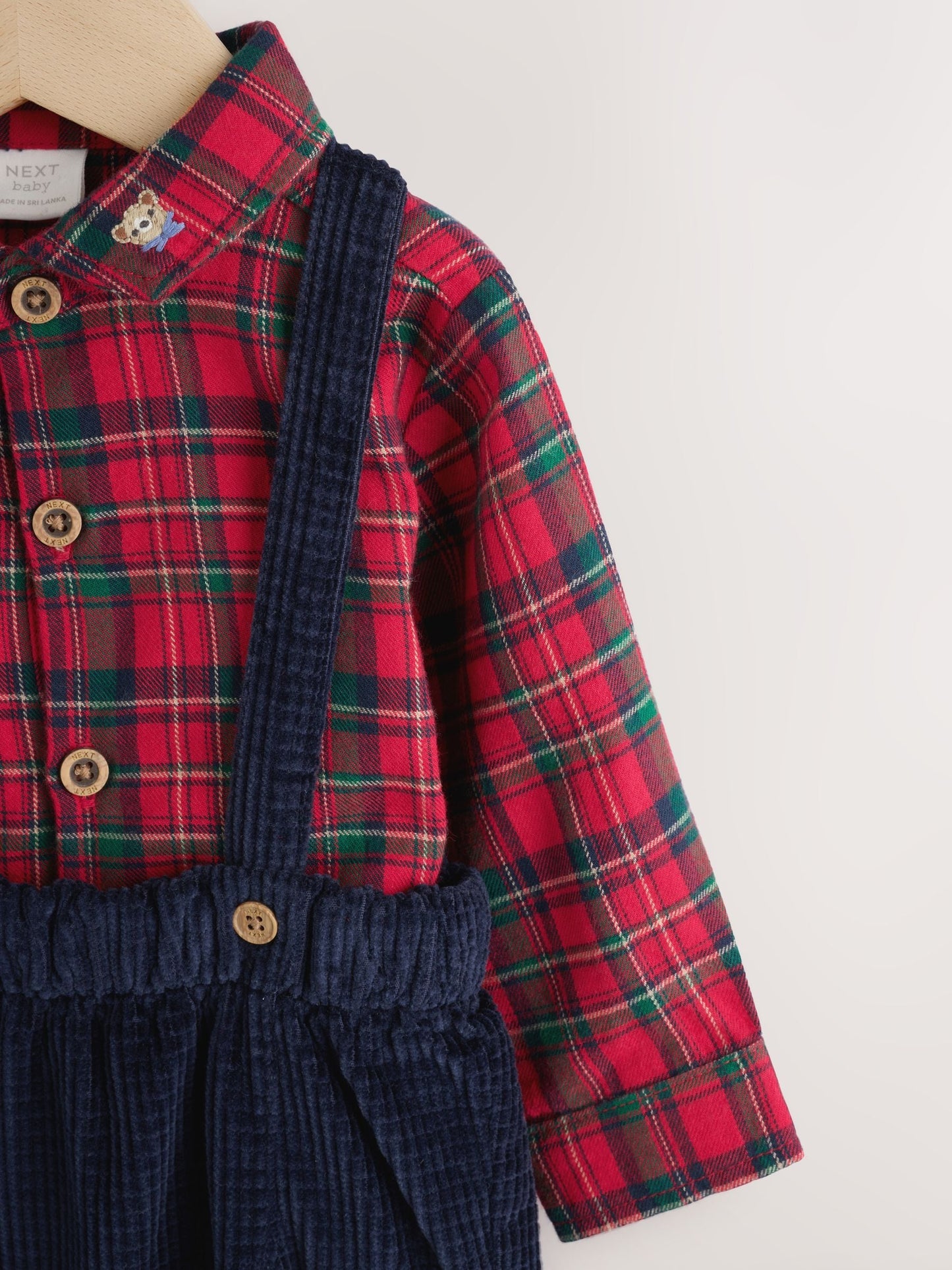 Red Check Shirt, Trousers and Braces Baby 3 Piece Set (0mths-2yrs) image 4