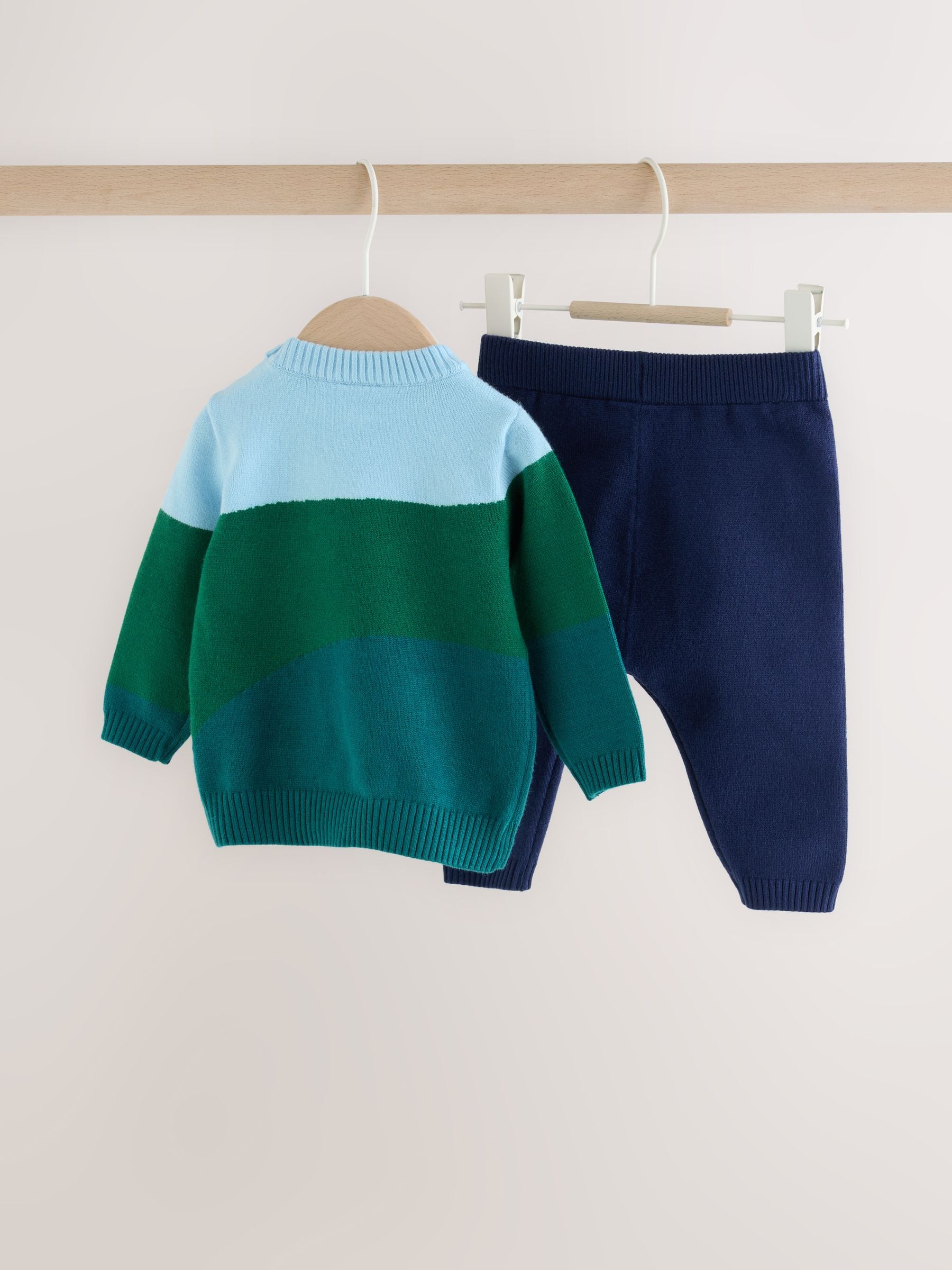 Green/Blue Hamish Farm Baby Knitted Jumper and Leggings Set (0mths-2yrs) image 4
