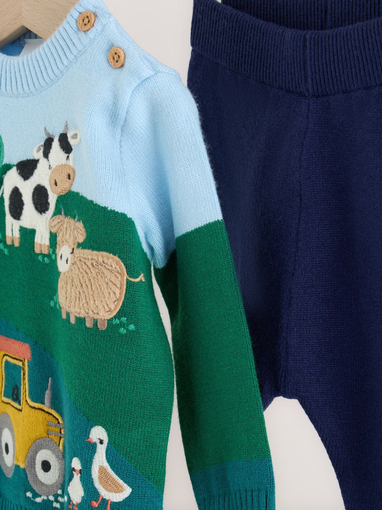 Green/Blue Hamish Farm Baby Knitted Jumper and Leggings Set (0mths-2yrs) image 7