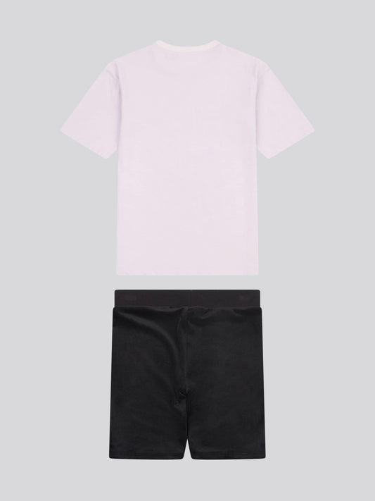 Dsiney Kidz - Juicy Couture Black Loose T-Shirt & Velour Cycling Shorts Set image 2
