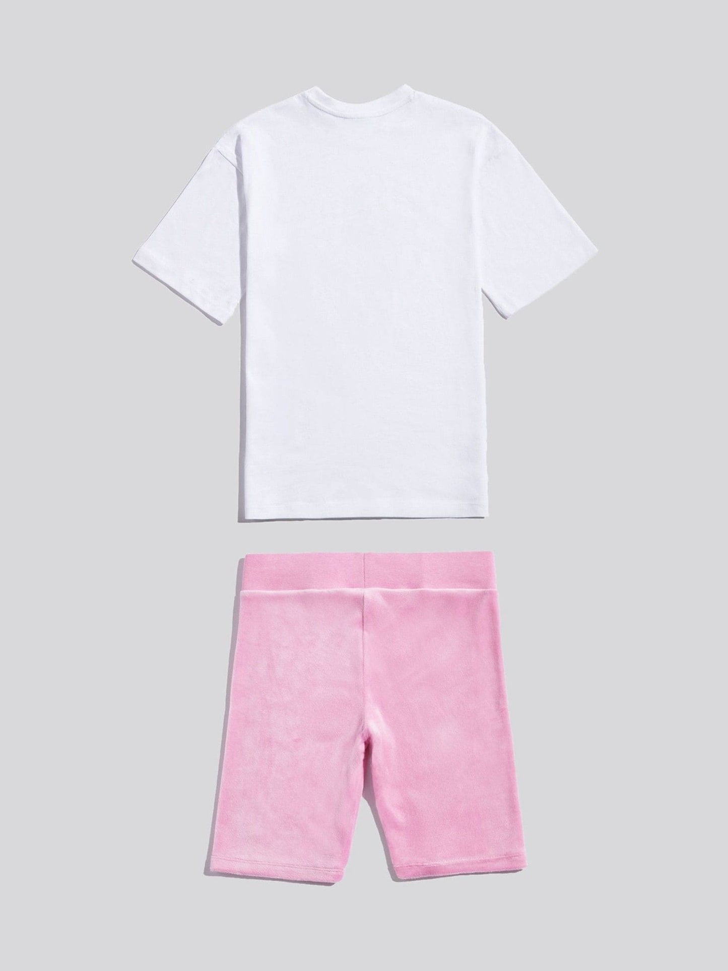 Dsiney Kidz - Juicy Couture Pink Loose T-Shirt & Velour Cycling Shorts Set image 2