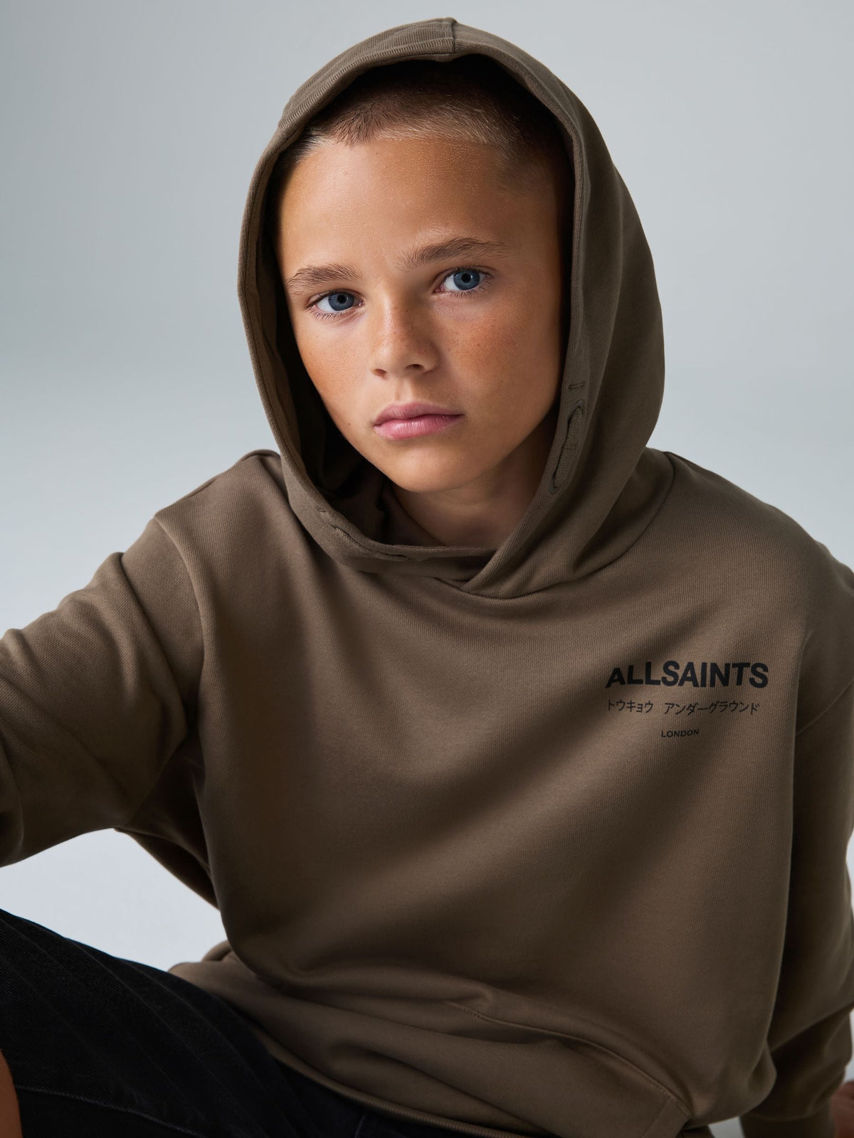 smALLSAINTS Brown Oversized Underground Pullover Hoodie - image 3