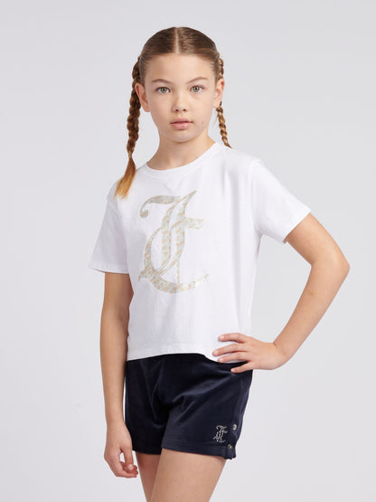 Dsiney Kidz - Juicy Couture Blue Girls Boxy T-Shirt & Velour Shorts Set image 1