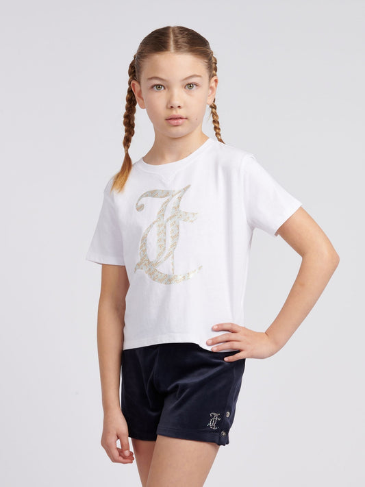 Dsiney Kidz - Juicy Couture Blue Girls Boxy T-Shirt & Velour Shorts Set image 1