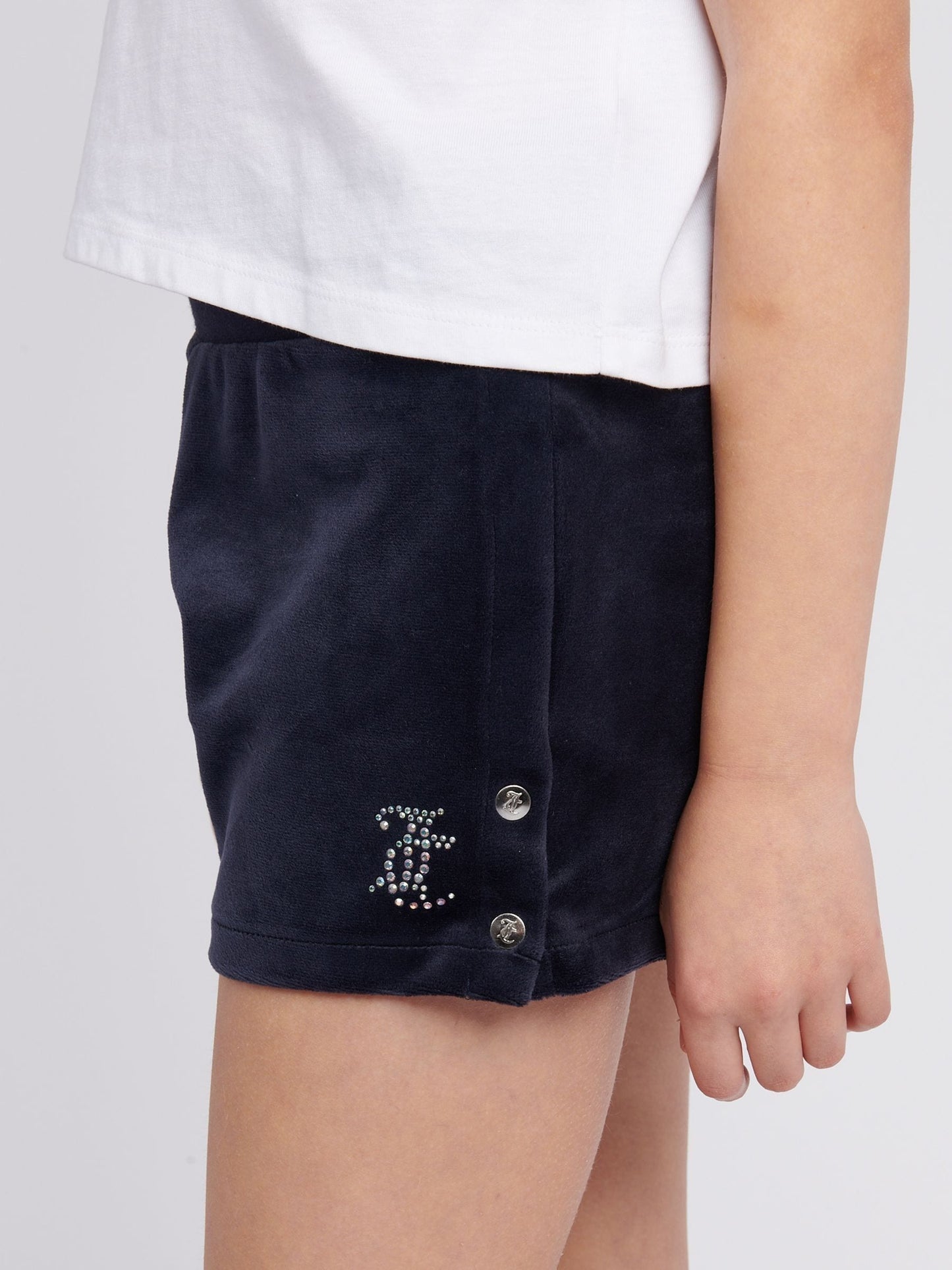 Dsiney Kidz - Juicy Couture Blue Girls Boxy T-Shirt & Velour Shorts Set image 5