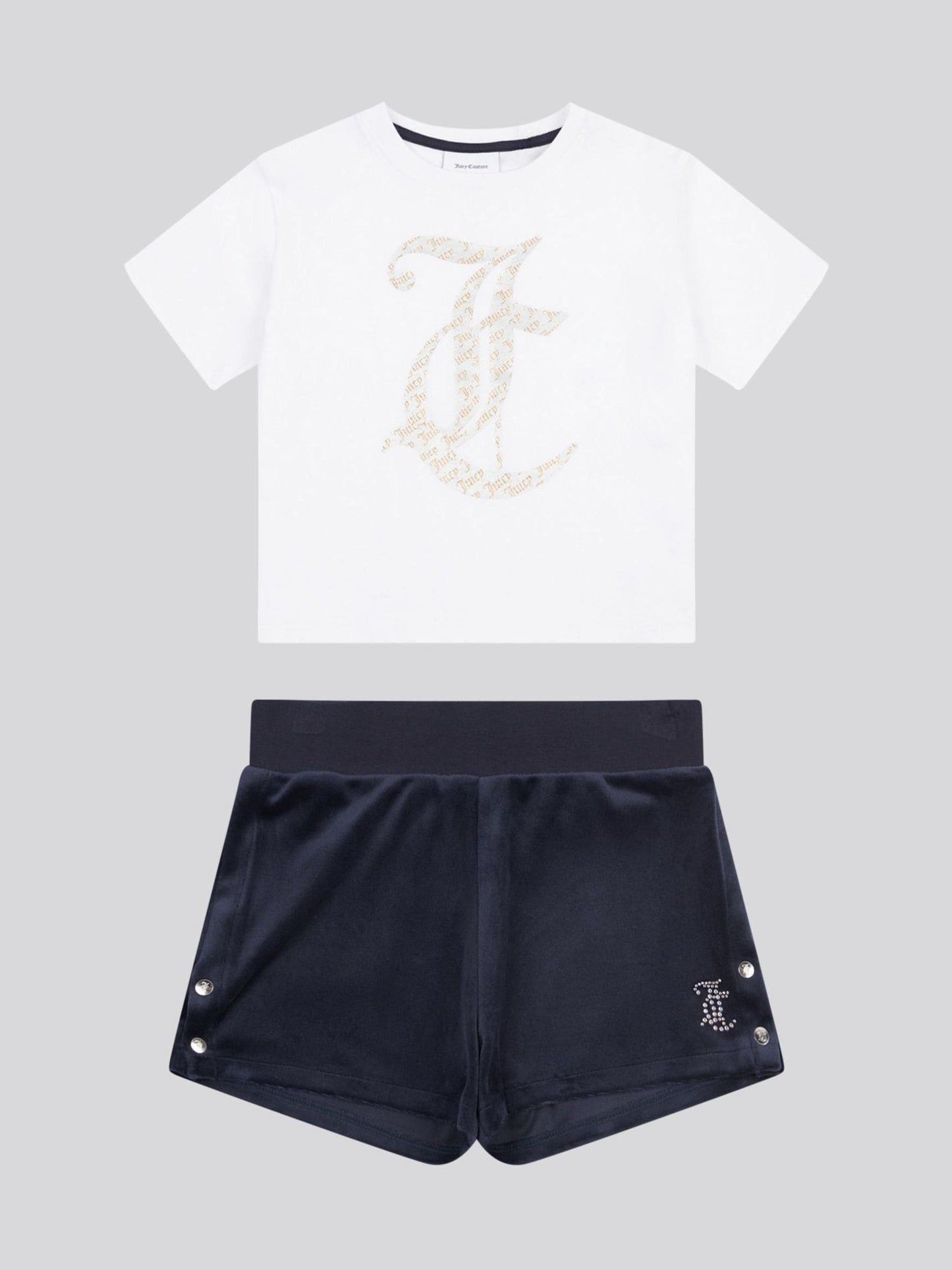 Dsiney Kidz - Juicy Couture Blue Girls Boxy T-Shirt & Velour Shorts Set image 6