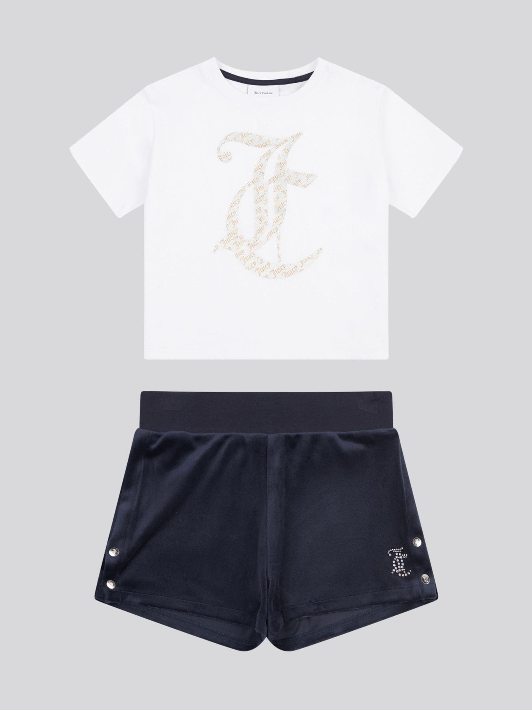 Dsiney Kidz - Juicy Couture Blue Girls Boxy T-Shirt & Velour Shorts Set image 6