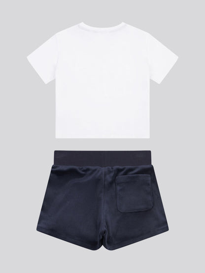 Dsiney Kidz - Juicy Couture Blue Girls Boxy T-Shirt & Velour Shorts Set image 7