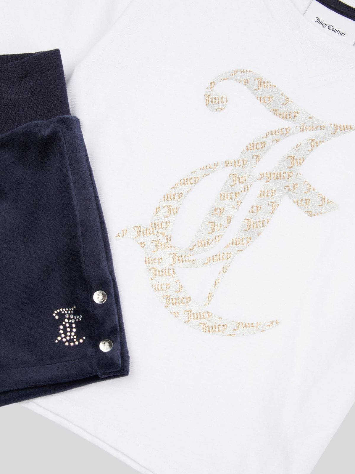 Dsiney Kidz - Juicy Couture Blue Girls Boxy T-Shirt & Velour Shorts Set image 8