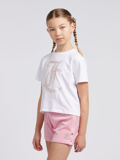 Dsiney Kidz - Juicy Couture Pink Girls Boxy T-Shirt & Velour Shorts Set image 1